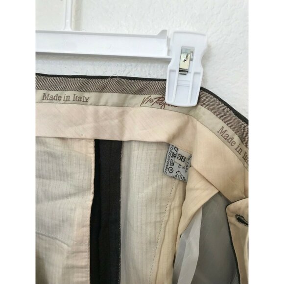 Vito Ruffolo Wool Pleated Dress Pants Mens 38 Waist Brown Classic Fit Pre-Owned - Picture 3 of 4